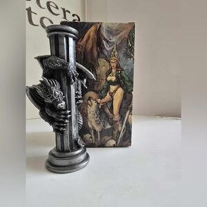 Metal Myths & Legends Dragon candle holder NOS in box 1997 vintage